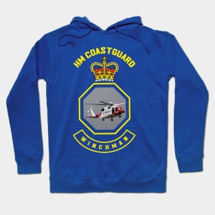 Winchman - HM Coastguard rescue Sikorsky S-92 helicopter based on coastguard insignia Hoodie